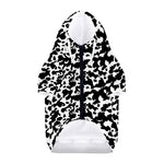 Black And White Cow Pattern Print Dog Zip Up Hoodie