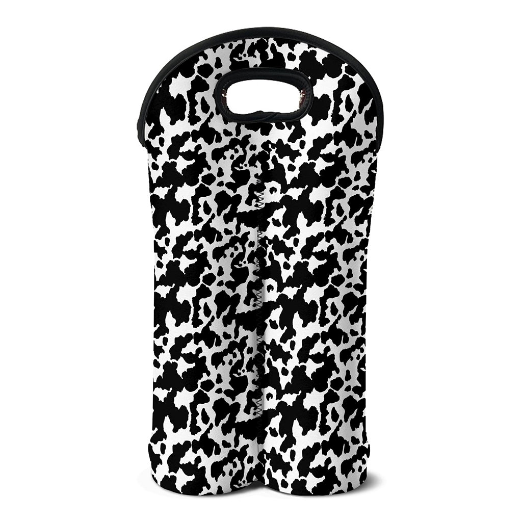 Black And White Cow Pattern Print Double Neoprene Wine Tote