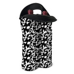 Black And White Cow Pattern Print Double Neoprene Wine Tote
