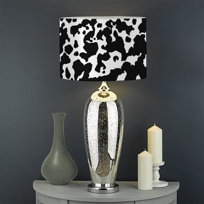 Black And White Cow Pattern Print Drum Lamp Shade