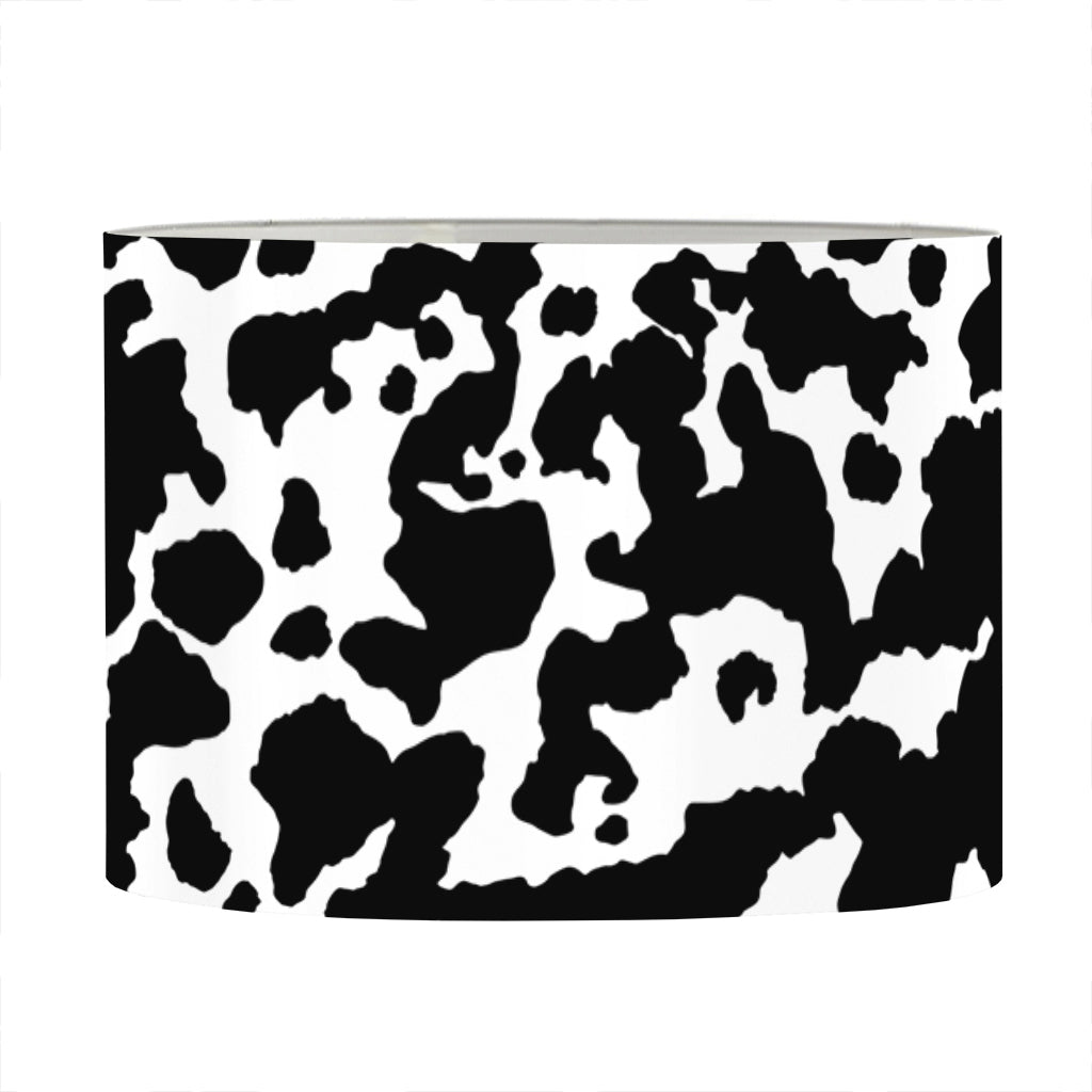 Black And White Cow Pattern Print Drum Lamp Shade