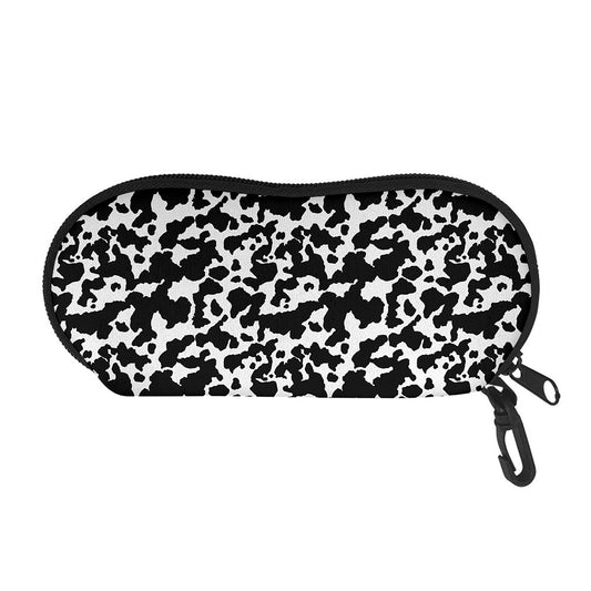 Black And White Cow Pattern Print Glasses Case