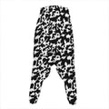 Black And White Cow Pattern Print Hammer Pants