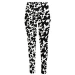 Black And White Cow Pattern Print High-Waisted Pocket Leggings