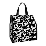 Black And White Cow Pattern Print Insulated Lunch Tote
