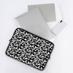 Black And White Cow Pattern Print Laptop Sleeve