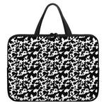 Black And White Cow Pattern Print Laptop Sleeve With Handle