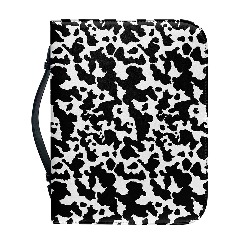 Black And White Cow Pattern Print Leather Bible Cover