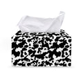 Black And White Cow Pattern Print Leather Tissue Box Cover