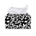 Black And White Cow Pattern Print Leather Tissue Box Cover