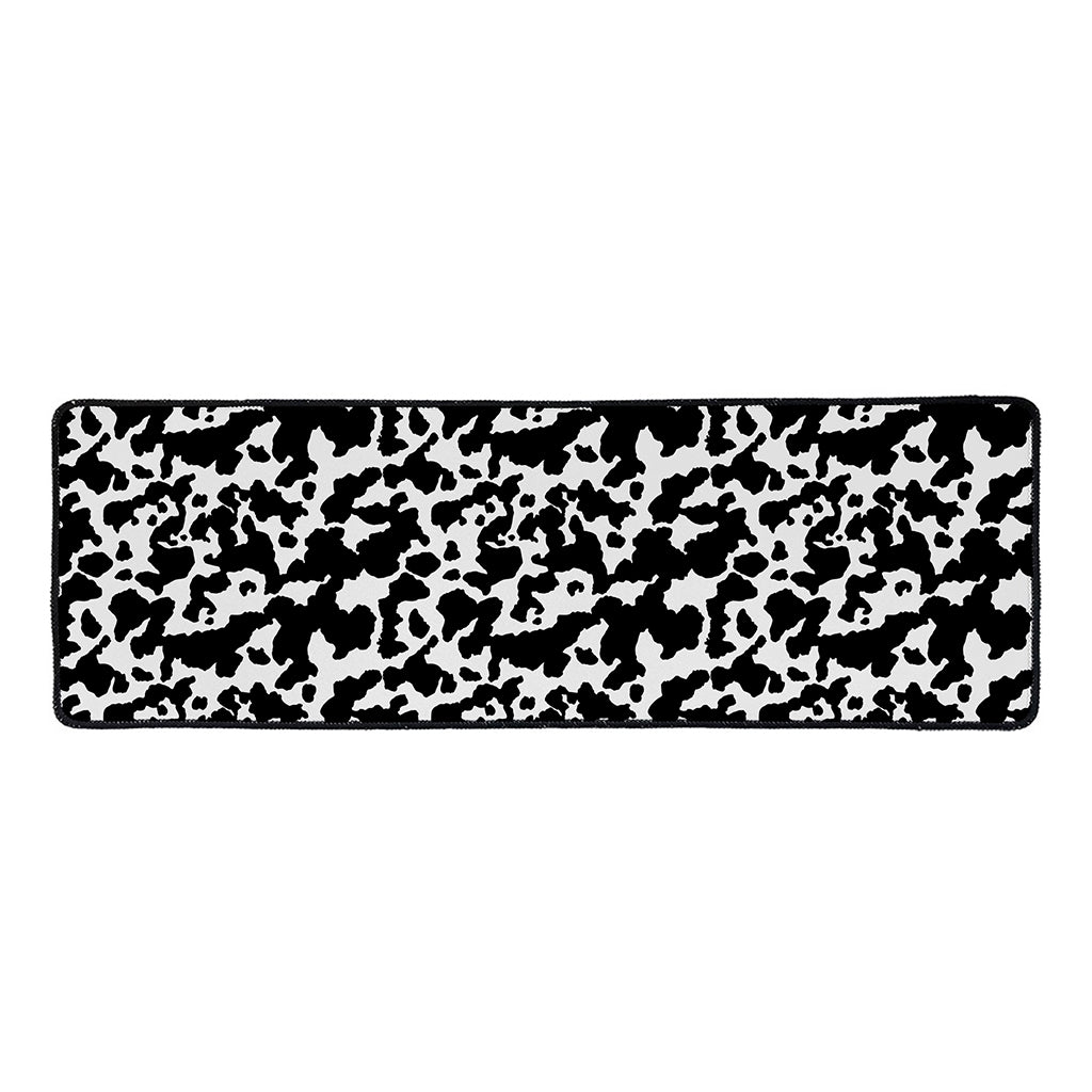 Black And White Cow Pattern Print Long Kitchen Mat