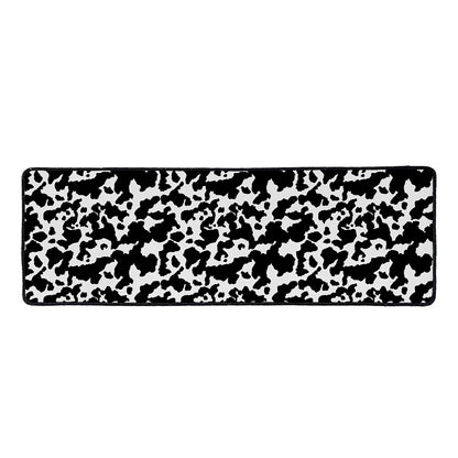 Black And White Cow Pattern Print Long Kitchen Mat