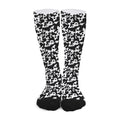 Black And White Cow Pattern Print Long Socks