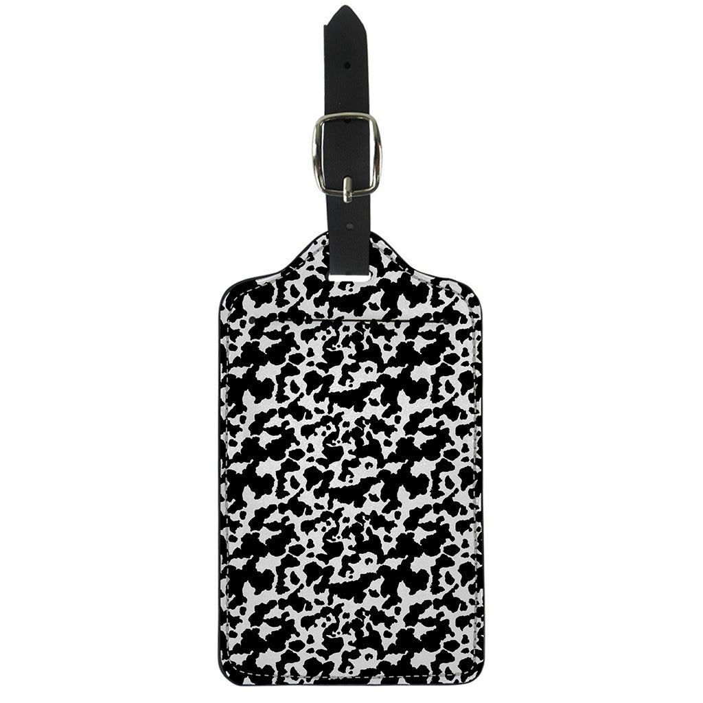 Black And White Cow Pattern Print Luggage Tag