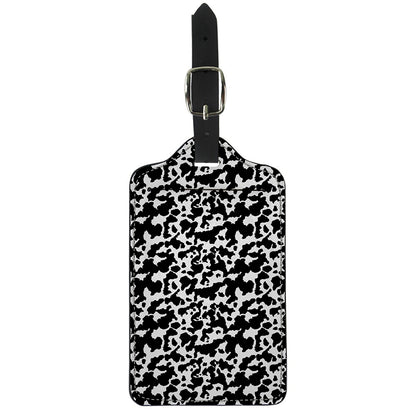 Black And White Cow Pattern Print Luggage Tag