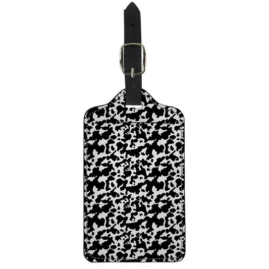 Black And White Cow Pattern Print Luggage Tag