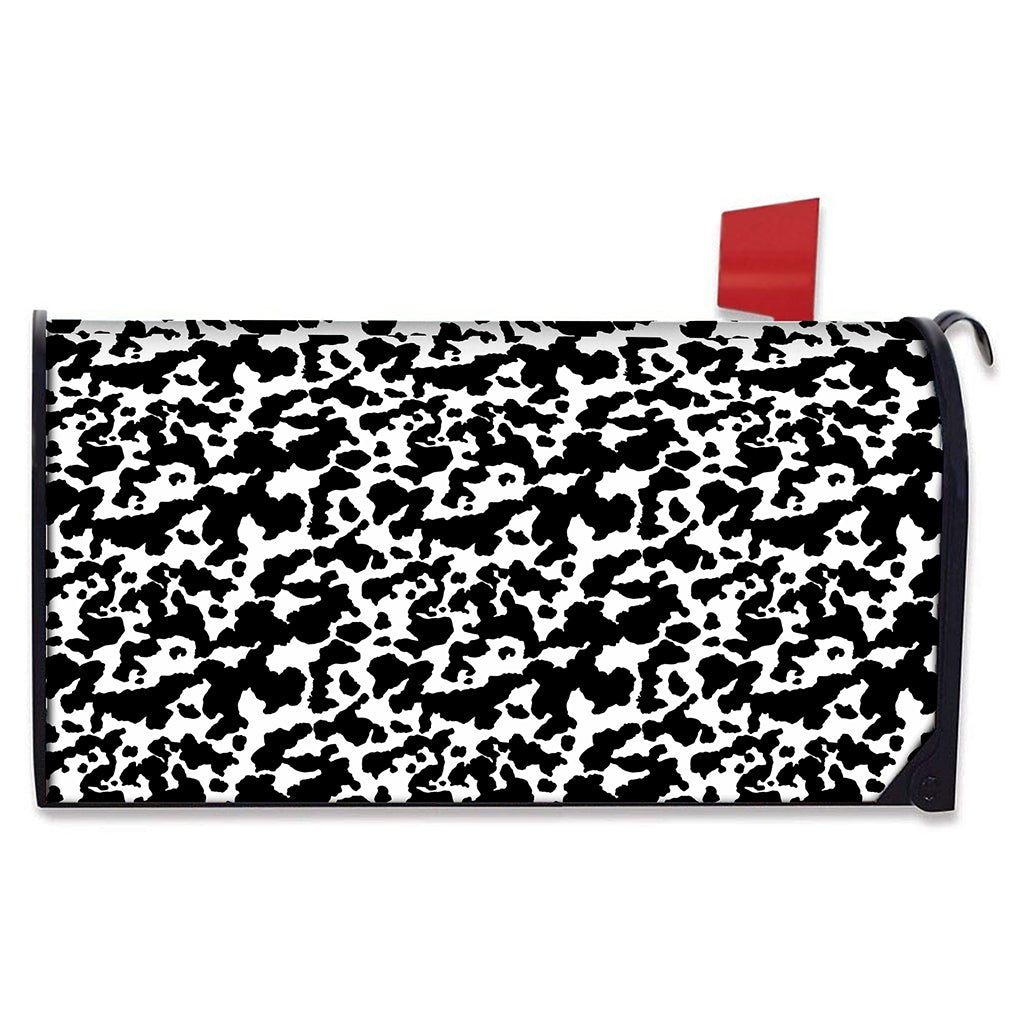 Black And White Cow Pattern Print Mailbox Cover
