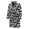 Black And White Cow Pattern Print Men's Bathrobe