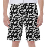 Black And White Cow Pattern Print Men's Beach Shorts