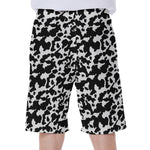 Black And White Cow Pattern Print Men's Beach Shorts