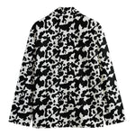 Black And White Cow Pattern Print Men's Blazer
