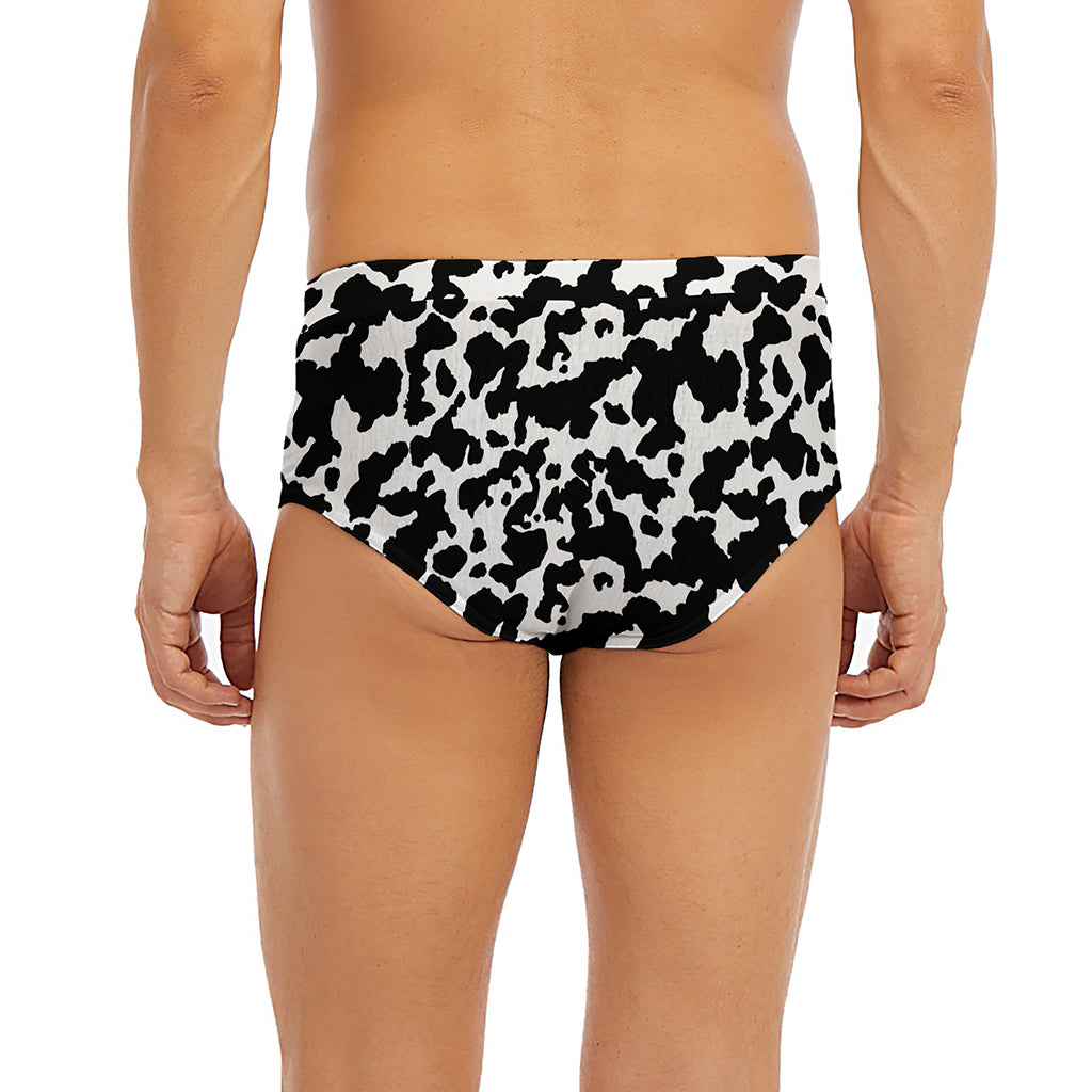 Black And White Cow Pattern Print Men's Briefs