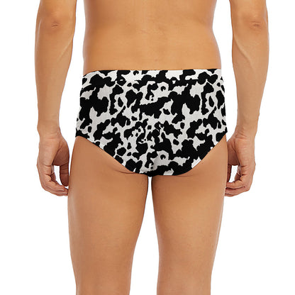 Black And White Cow Pattern Print Men's Briefs