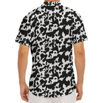 Black And White Cow Pattern Print Men's Deep V-Neck Shirt