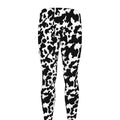 Black And White Cow Pattern Print Men's Leggings