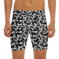 Black And White Cow Pattern Print Men's Long Boxer Briefs
