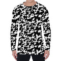 Black And White Cow Pattern Print Men's Long Sleeve T-Shirt