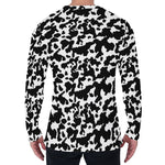 Black And White Cow Pattern Print Men's Long Sleeve T-Shirt