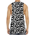 Black And White Cow Pattern Print Men's Muscle Tank Top