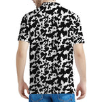 Black And White Cow Pattern Print Men's Polo Shirt