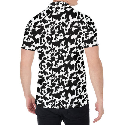Black And White Cow Pattern Print Men's Shirt