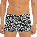 Black And White Cow Pattern Print Men's Short Boxer Briefs