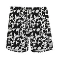 Black And White Cow Pattern Print Men's Athletic Shorts