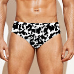 Black And White Cow Pattern Print Men's Swim Briefs