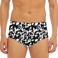 Black And White Cow Pattern Print Men's Triangle Swim Briefs