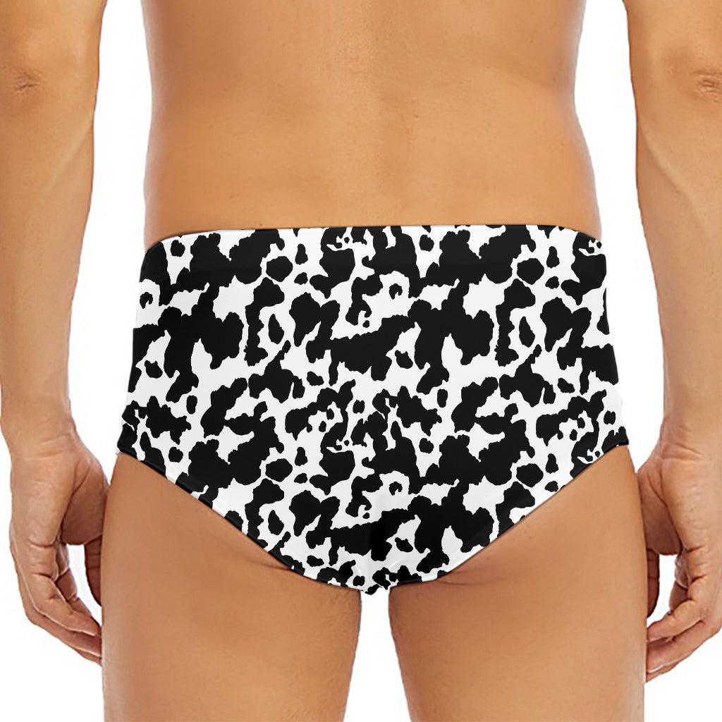Black And White Cow Pattern Print Men's Triangle Swim Briefs