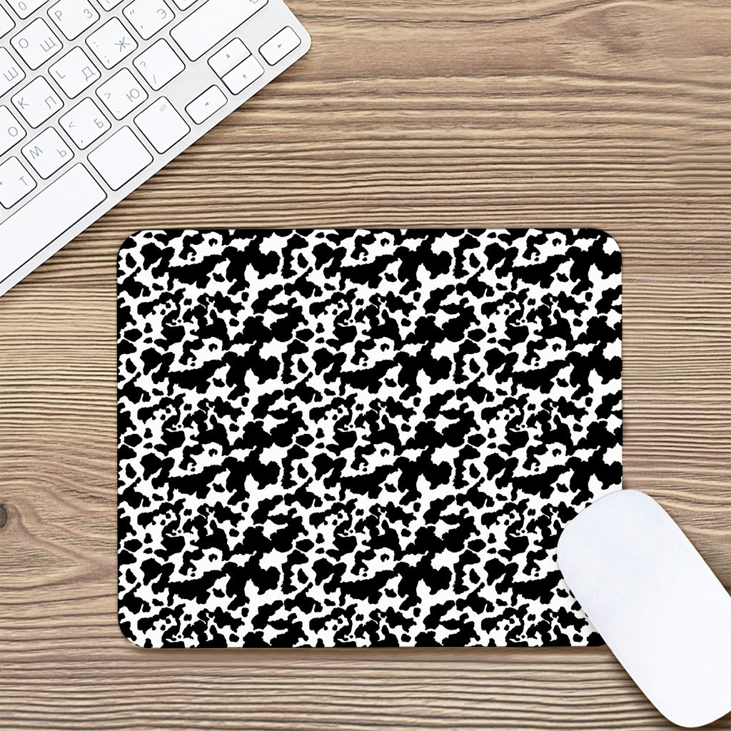 Black And White Cow Pattern Print Mouse Pad