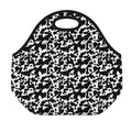 Black And White Cow Pattern Print Neoprene Lunch Bag
