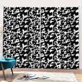Black And White Cow Pattern Print Pencil Pleat Curtains
