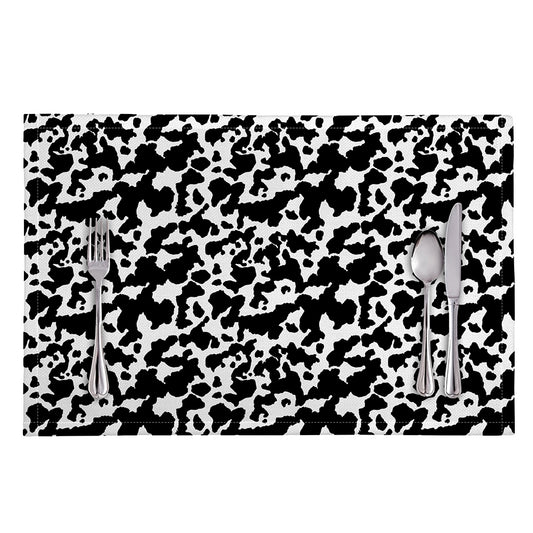 Black And White Cow Pattern Print Placemat