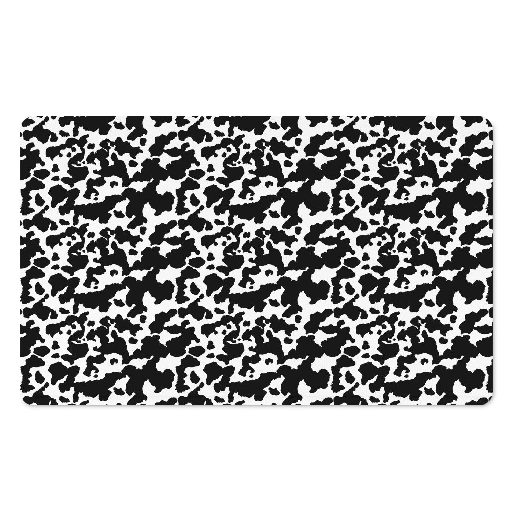 Black And White Cow Pattern Print Polyester Doormat