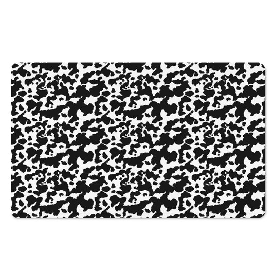 Black And White Cow Pattern Print Polyester Doormat