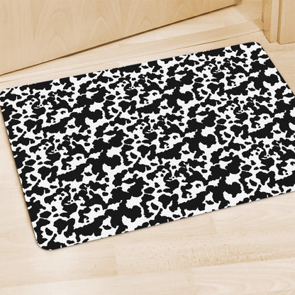 Black And White Cow Pattern Print Polyester Doormat