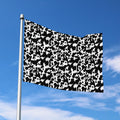 Black And White Cow Pattern Print Polyester Flag