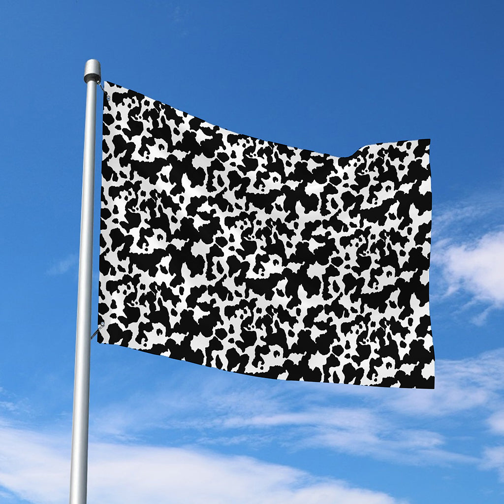Black And White Cow Pattern Print Polyester Flag