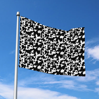 Black And White Cow Pattern Print Polyester Flag